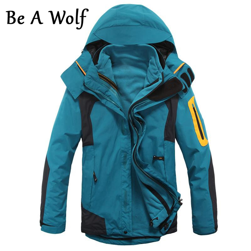 늑대가 되십시오 사냥 재킷 남자의 안쪽 양털 사냥 재킷 방수 옥외 스포츠 온난 한 외투 사냥 코트 재킷